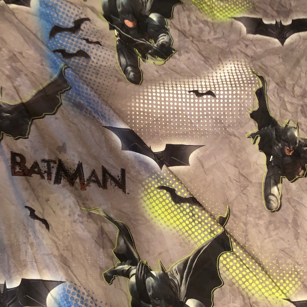 Batman Gray Sheet with Black and Neon Yellow & Blue Accents